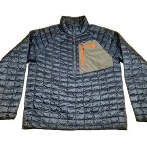 SOLD The North Face Thermoball Quilted Half Zip Pullover Jacket Mens Size S Navy